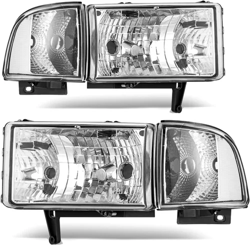 Vista 9 de DWVO Ensamble de faros Compatible con 1994-2001 Dodge Ram 1500/1994 1995 1996 1997 1998 1999 2000 2001 2002 Dodge Ram 2500 3500 Faros de repuesto OE