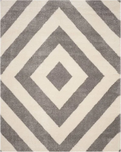 Vista 4 de SAFAVIEH Portofino Shag Collection - Alfombra para pasillo, 2 pies 3 pulgadas x 7 pies, color marfil y beige, diseño geométrico, no desprende pelusa