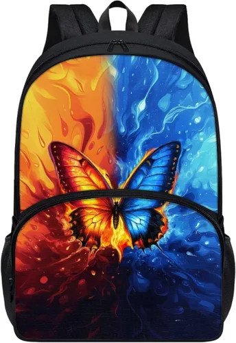 Vista 37 de American Flag Fire Galaxy Pattern Kids Backpack for Boys Girls Elementary Students Bookbag Middle School Bag Lightweight Children Travel Bag