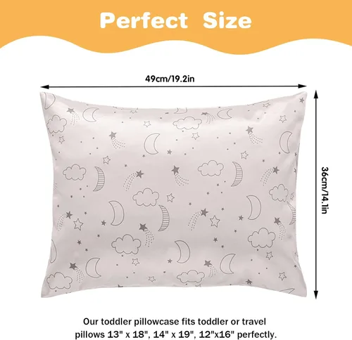 Vista 2 de Winmany Paquete de 2 fundas de almohada para niños pequeños, fundas de almohada de satén de seda para bebés de 19.3 x 14.2 in, fundas de almohada