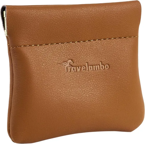 Vista 23 de Travelambo Monedero de piel a presión para hombre y mujer 01 Vintage Negro