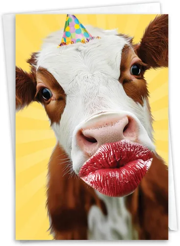 Vista 13 de NobleWorks - 1 divertida tarjeta de cumpleaños de animales con sobre - Bonita tarjeta para cumpleaños - Aquí está mirando el zoológico C6639FBDG-US