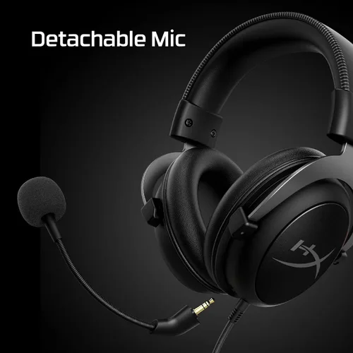 Vista 9 de HyperX Cloud II - Auriculares para videojuegos, sonido envolvente 7.1, almohadillas de espuma viscoelástica, marco de aluminio, con micrófono