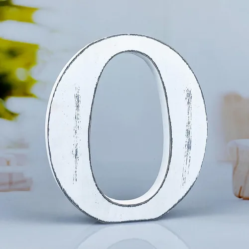Vista 23 de Letras rústicas de madera blanca de 6 pulgadas, letras de madera sin terminar para decoración de pared, letras blancas retro de pie, decoración