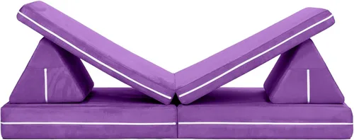 Vista 10 de Jaxx Playscape - Imaginativo juego de muebles modulares/sofá - Patrones divertidos para niños (arco iris/rosa)