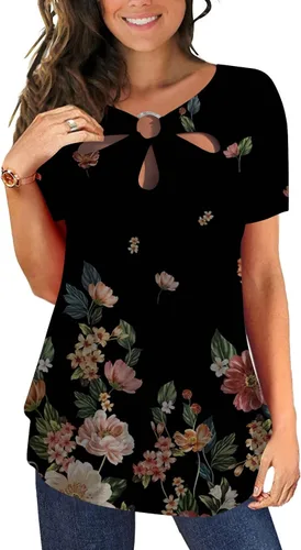 Vista 2 de Camisetas de verano para mujer, 2023, hawaianas, lindas, camisetas de verano, casuales, elegantes