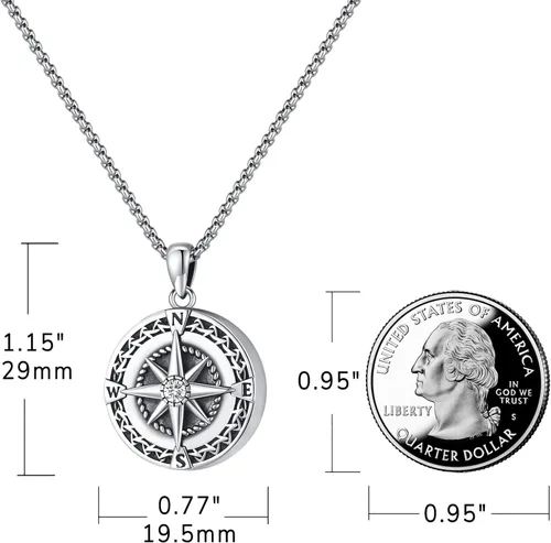 Vista 2 de Eusense - Collar con medallón de plata de ley 925 con forma de corazón y alas de ángel, madre e hijo, árbol de la vida, flor, celta, águila