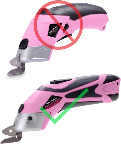 Vista 3 de Cuchilla de repuesto de cartón y metal para tijeras eléctricas inalámbricas Pink Power HG2043 4V de iones de litio rosa (hoja PPD: 1 unidad)