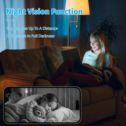 Vista 5 de Mini cámara de seguridad WiFi 4K inalámbrica para interiores y exteriores HD pequeñas cámaras para exteriores, cámaras portátiles para casa