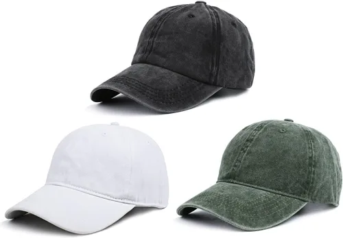 Vista 9 de HH HOFNEN Gorra de béisbol de algodón de sarga lavada y desgastada, vintage, ajustable, para hombre y mujer