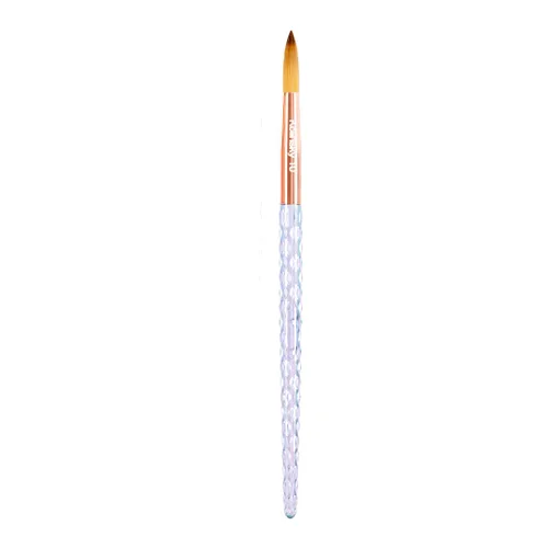 Vista 11 de Kiara Sky Pincel Acrílico #8 - Negro 100% Puro Kolinsky Mango de Corte de Cristal y Resistente al Acetona