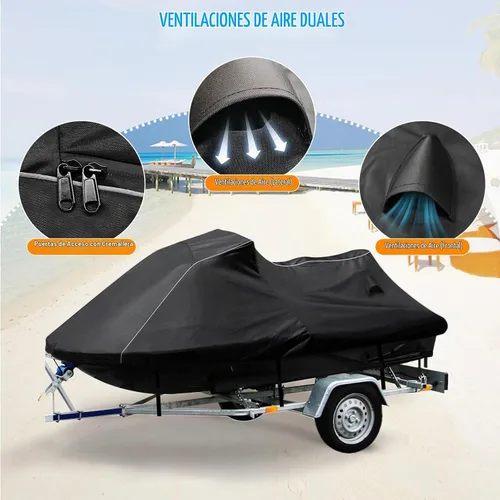 Vista 4 de Cubierta impermeable para moto acuática a medida para Sea-doo Spark 2up Spark Trixx 2up, cubiertas para jetski Waverunner de 600D Oxford