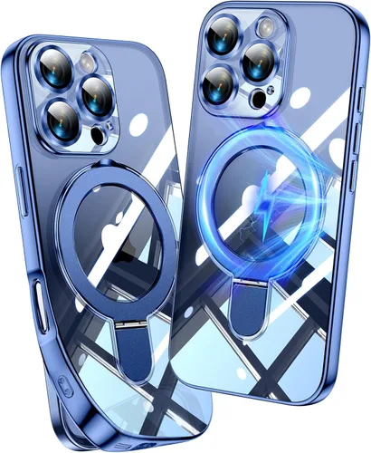 Vista 54 de Funda magnética para iPhone 14 Pro con soporte invisible [compatible con MagSafe] [protector completo de lente de cámara]