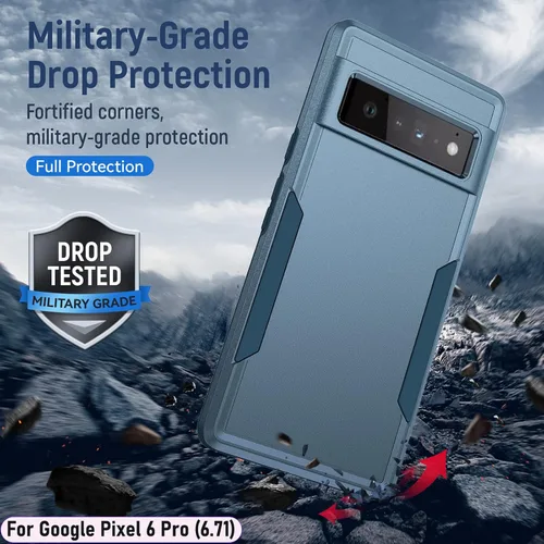 Vista 7 de Funda híbrida de doble capa para Pixel 6 Pro de 6.7 pulgadas, resistente a los golpes, resistente a los golpes, con 1 soporte magnético
