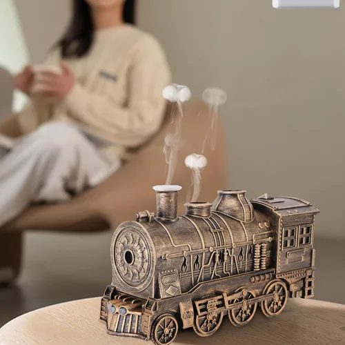 Vista 3 de Train Shape Humidifier, Fragrance Cool Mist Diffuser, Double Outlets to Improve Air for Bedroom Office Desktop 300ml