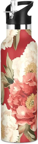 Vista 23 de Sport Insulated Water Bottle with Leak Proof Spout Lid Vacuum Insulated BPA-Free Leak Proof for Travel, Camping, Sports, Rustic Daisy Beige