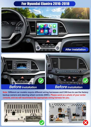 Vista 2 de 8 Core 6+128G para Hyundai Elantra 2016-2018 Android 15 Car Stereo