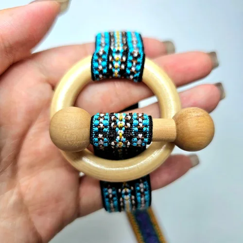Vista 4 de 2 piezas de ligas para el cabello, accesorios para rastas, cinta elástica incrustada, soportes para cola de caballo coloridos estilo bohemio