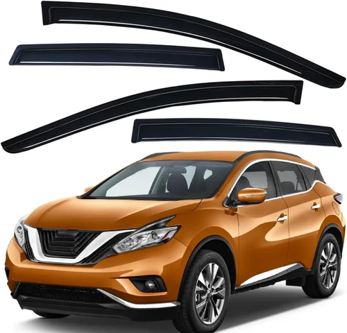 Vista 6 de Lightronic Visera de ventana de ventilación automática con clip extra duradero, compatible con Nissan Murano 2015-2024, protección UV, deflector