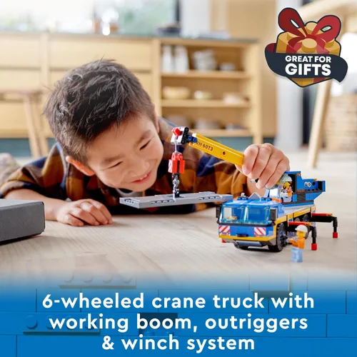 Vista 2 de Lego 60324 City Off-Road grúa, grúa y camión de juguete con ganchos, vehículo de juguete para construir para niños y niñas a partir de 7 años