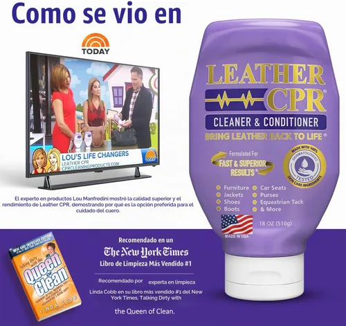 Vista 9 de Leather CPR Limpiador y acondicionador de 18 onzas + limpiador de cuero resistente de 22 onzas kit para sofás, muebles, asientos de automóvil
