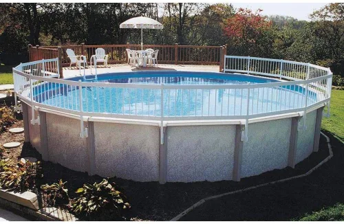 Vista 5 de Kit de base y valla para piscina sobre el piso (8 sección) de GLI, Blanco