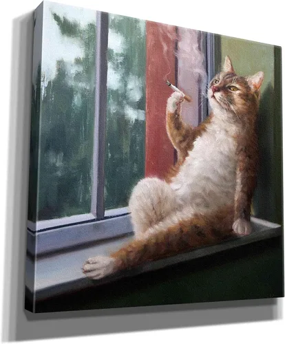 Vista 2 de Epic Graffiti 'Rainy Day Blues' de Lucia Heffernan, arte de pared en lienzo, 12 x 12 pulgadas