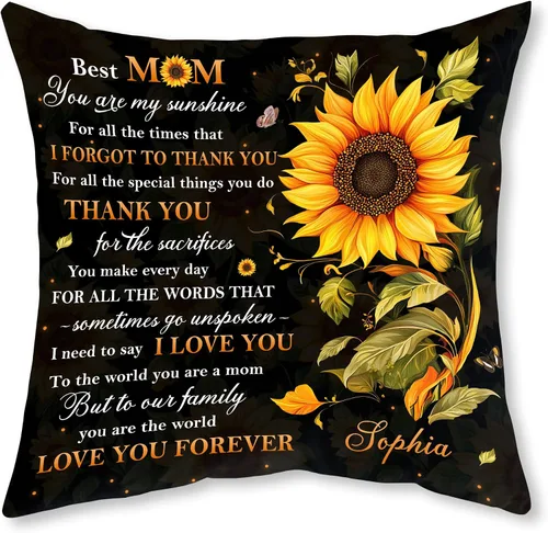 Vista 13 de Hyturtle Almohada personalizada para mi hijo – Regalos de mamá a hijo adulto – Regalos inspiradores en cumpleaños – Regalos de graduación