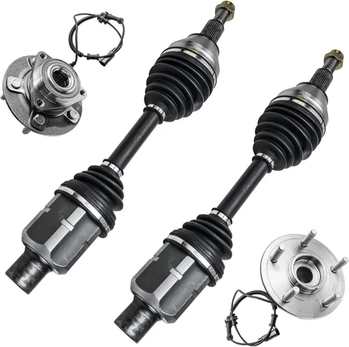 Vista 64 de Detroit Axle - Kit de suspensión delantera 4WD para Nissan Frontier Pathfinder Xterra, 2 cubos de rodamientos de ruedas, 2 brazos de control