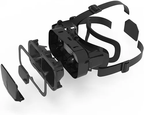 Vista 9 de Xiaokeis Auriculares de realidad virtual VR, gafas 3D, soporte de auriculares VR versión de 4.7-7 pulgadas, gafas de realidad virtual, auriculares