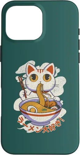 Vista 18 de Funda linda para iPhone 11 Chinese Lucky Cat Eating Ramen noodle lover anime Japón