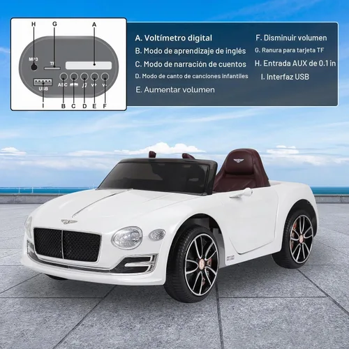 Vista 6 de Auto Bentley con licencia de 12 V con control remoto para niños Verde