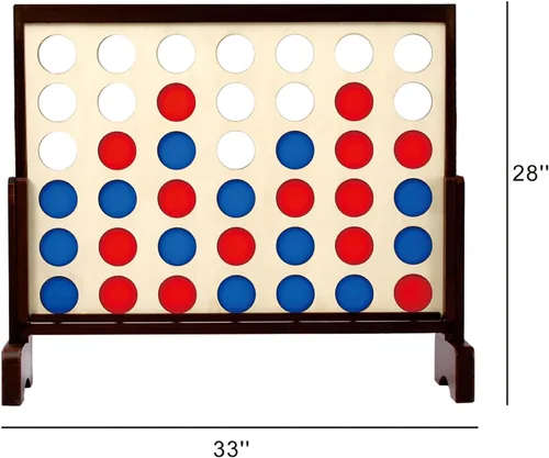 Vista 2 de Juego gigante 4 en fila para exteriores e interiores Juego de madera cuatro en una fila Jumbo para adultos y niños, juegos de patio Diversión