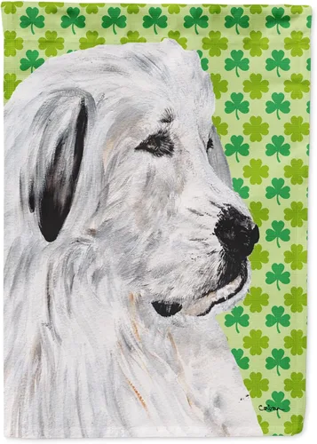 Vista 200 de Caroline's Treasures SS4442GF Affenpinscher Bandera de jardín con retrato de trébol del día de San Patricio para buzón, bandera decorativa