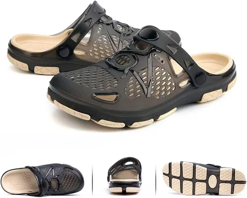 Vista 2 de Mens Clogs Lightweight Garden Shoes Breathable Clogs Beach Slippers Slip On Mules Pool Beach Yard for Men Black Blue Yellow Size US 7-13