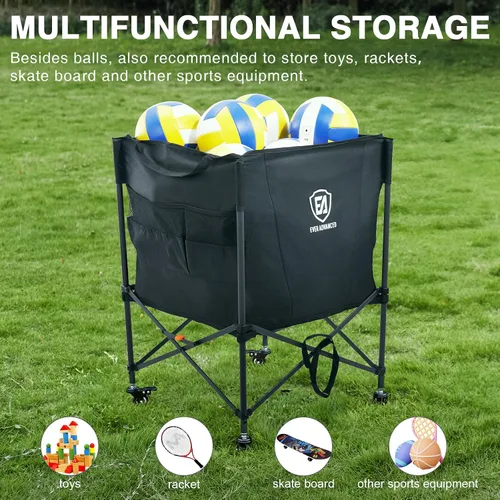 Vista 6 de EVER ADVANCED Carrito de almacenamiento de bolas rodantes, ruedas con cerradura, 33 x 22.8 pulgadas/45 x 25 pulgadas, plegable, para garaje,