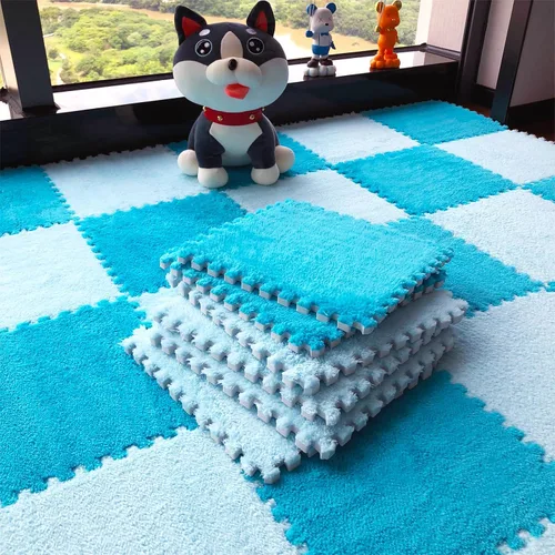 Vista 5 de 12 alfombrillas de juego de rompecabezas de azulejos entrelazadas suaves de espuma EVA para el suelo de los niños, habitación de los niños, sala