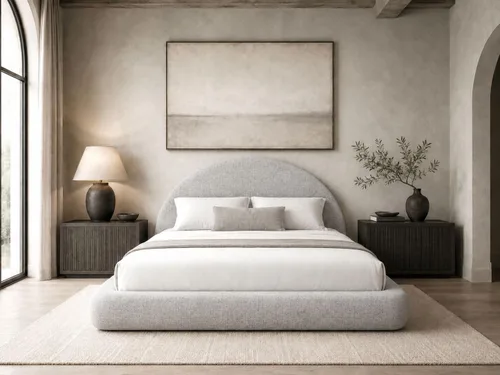 Vista 14 de Cama redonda – Funda lavable con cremallera – Espuma suave tapizada de lino – Modular minimalista moderno – Media luna – Se vende por separado