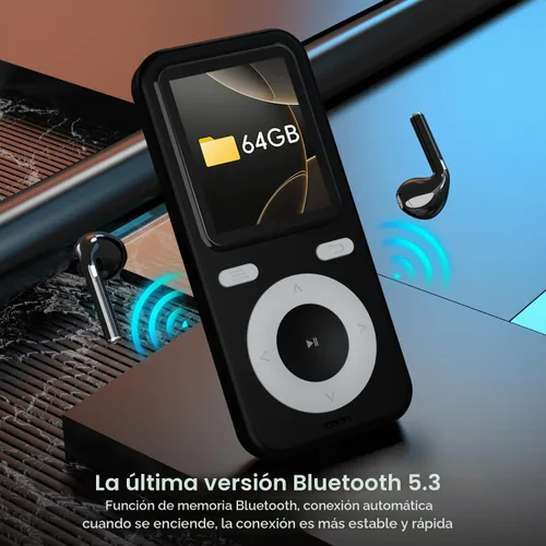 Vista 4 de 64GB Bluetooth MP3 Player with Speaker,FM Radio,Portable Music Player Negro