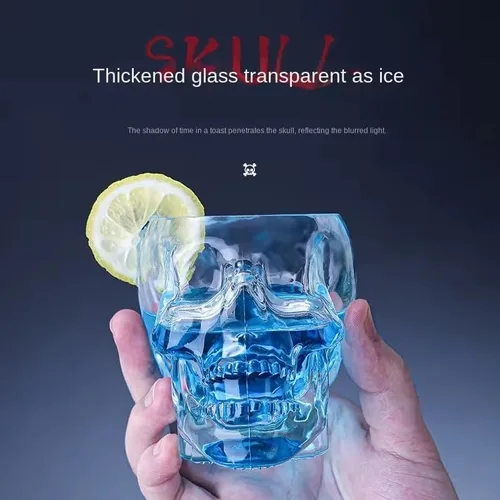 Vista 6 de Tvoip 2 vasos para cocina y comedor, vasos de estilo antiguo, vaso de calavera para servir bebidas mixtas de whisky escocés (2)