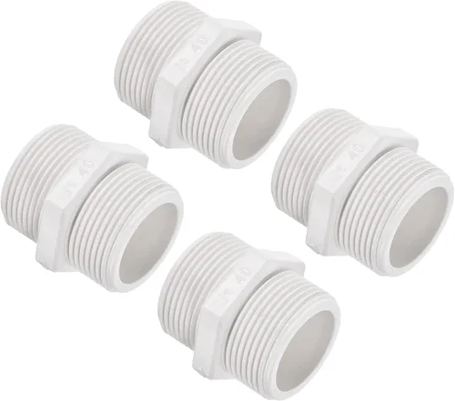 Vista 7 de M METERXITY Paquete de 4 accesorios de tubería de rosca macho de PVC – conector de manguera adaptador de rosca macho hexagonal G1/2, adaptador