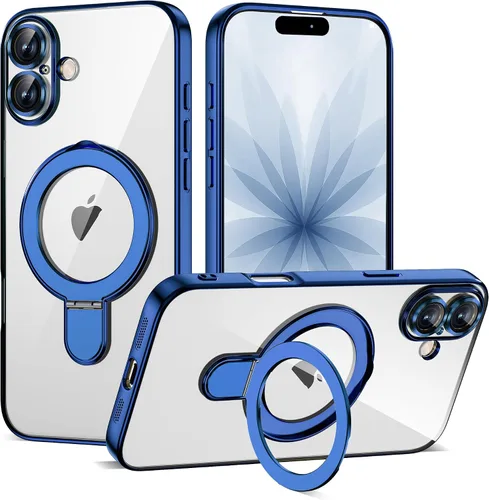 Vista 127 de Funda compatible con iPhone 12 con soporte de anillo magnético invisible [compatible con Mag-Safe] [Protector completo de lente de cámara] Funda