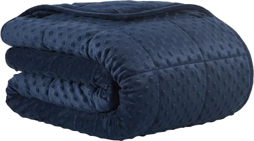 Vista 27 de CuteKing Manta pesada (2 libras, 36 x 48 pulgadas, gris) manta pesada para 40-60 libras, manta pesada para refrigeración y calefacción con cuentas