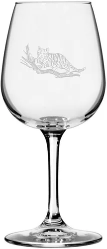 Vista 95 de Copa de vino de 12.75 onzas con temática de gato abisinio grabada para todo uso
