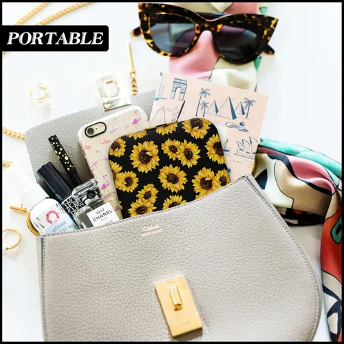 Vista 5 de LRITER Joyero de viaje para mujer, caja organizadora de joyería de moda con espejo, pequeño joyero, organizador de joyas de viaje, regalos