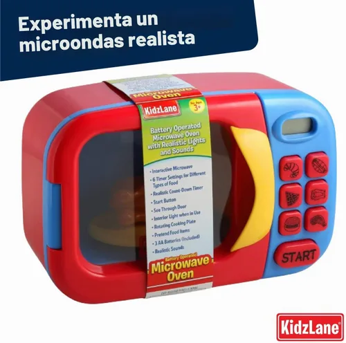 Vista 6 de Kidzlane Horno de microondas, Juguete para Niños, Accesorios de cocina de juguete Pretend Play
