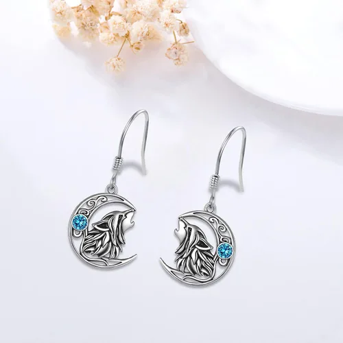 Vista 34 de POPKIMI Bonitos aretes colgantes de animales, joyería de animales, regalos de cumpleaños y Navidad para mujeres, aretes de ópalo de cristal de plata