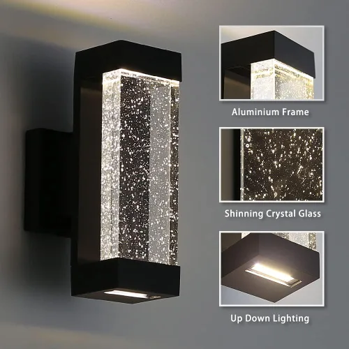 Vista 8 de Cerdeco Lámpara de pared para exteriores de 11.4 pulgadas, cristal