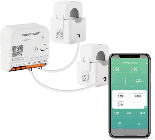 Vista 8 de Monitor de energía inteligente para el hogar con 2 CT de 120 A, seguimiento del uso de electricidad en vivo, seguimiento de energía bidireccional