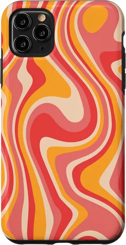 Vista 13 de Funda psicodélica para iPhone 16 Retro Groovy Liquid Swirl Hippie 70's 80's